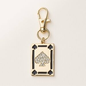 Kate Spade X Target Playing Card Bag Charm Keychain Gold/Black